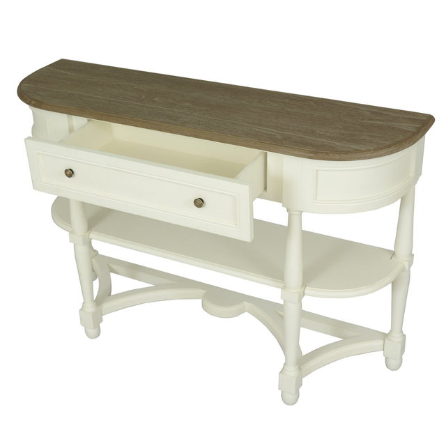 Jardin 1 Drawer Console Table with 2 Shelves White