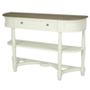Jardin 1 Drawer Console Table with 2 Shelves White wooden console table hand-painted in a white color hue