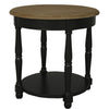 Jardin Side Table Black wooden round lamp table
