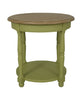 Jardin Side Table Green end table with a natural wooden top