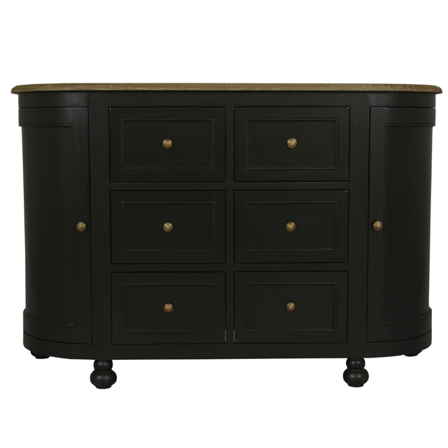 Jardin 6 Drawer Sideboard Black