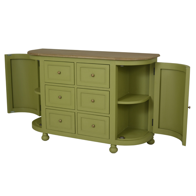 Jardin 6 Drawer Sideboard Green