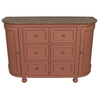 Jardin 6 Drawer Sideboard Red made in a brick red color hue