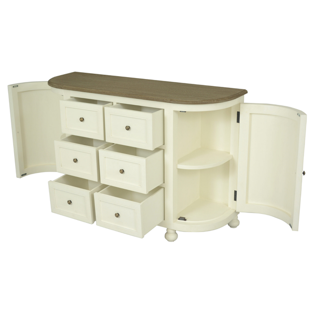 Jardin 6 Drawer Sideboard White