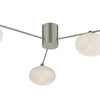 Jasper 3 Light Semi Flush Satin Nickel close view picture of the frame and opal glass shade