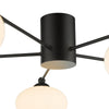Jasper 5 Light Semi Flush Matt Black Opal Glass close view picture of the frame