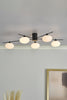 Jasper 5 Light Semi Flush Matt Black Opal Glass life style picture