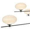 Jasper 6 Light Pendant Matt Black close view picture of the opal glass shades