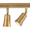 Jedrek 4 Light Semi Flush Bar Spotlight Aged Brass close view picture of the adjustable light heads