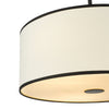 Jemima 3 Light Pendant Matt Black & White close view picture of the shade