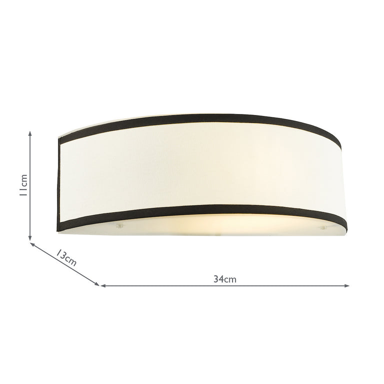 Jemima Wall Light White Linen Shade with Frosted Acrylic Diffusers – Modern White Wall Fitting for Home Décor