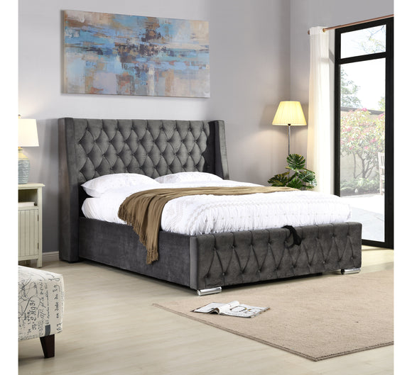 Jersey Super King Size Bedframe Grey life style picture