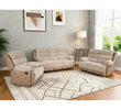 Jessica 2 Seater Sofa Recliner Beige & Brown life style picture with recliner chair and 3 seater sofa