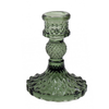 Jewel Dinner Candle Holder in a dark green