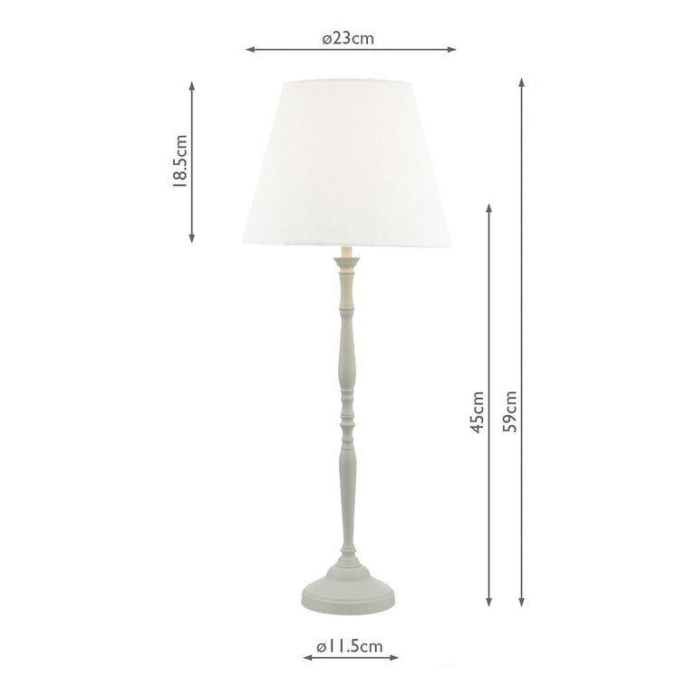 Joanna Table Lamp White with Linen Shade – Tall Elegant Table Lamp for Living Room Lighting Collection