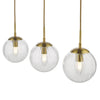 Jocelyn 3 Light Bar Pendant Natural Brass close view picture of the globe shades