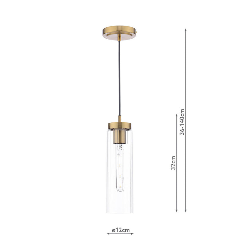 Jodelle Pendant Lighting in Polished Bronze and Glass – Elegant Modern Hanging Light Fixture for Kitchen, Dining & Living Spaces