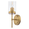 Jodelle Wall Light Polished Bronze and Glass close view picture of the fitting plate