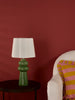Jordana Ceramic Table Lamp Green and Polished Chrome life style picture