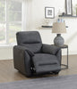 Jordi Electric Recliner Armchair Dark Grey life style photo with reclined seat