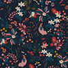 Joules Fields Edge Floral Wallpaper French Navy close view picture of the pattern design