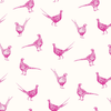 Joules Flirty Pheasants Wallpaper Truly Pink close view picture of the pattern design