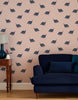 Joules Guinea Fowl Wallpaper Blush Pink life style picture