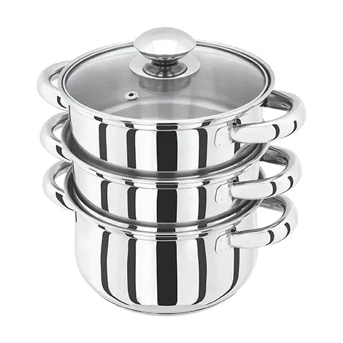 Steamer pots for versatile cooking with Judge Horwood Basics 16cm 3 Tier Steamer.
