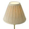 Judy Table Lamp Satin Gold With Shade close view picture of the linen shade
