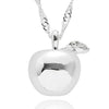 Juicy Gems Chic Apple Silver Plated Necklace close view picture of the penddant design
