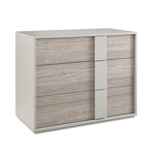 Stylish chest of drawers with a modern grey finish