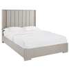 Comfortable Grey King Bed Frame with Gloss Wood Effect
