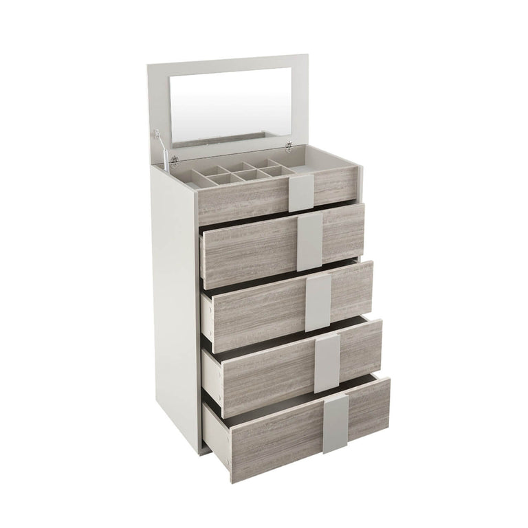 Jules Tall Chest 4 Drawer Open Top Grey