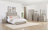 Stylish Grey Bedroom Wardrobe with Drawers and Doors

