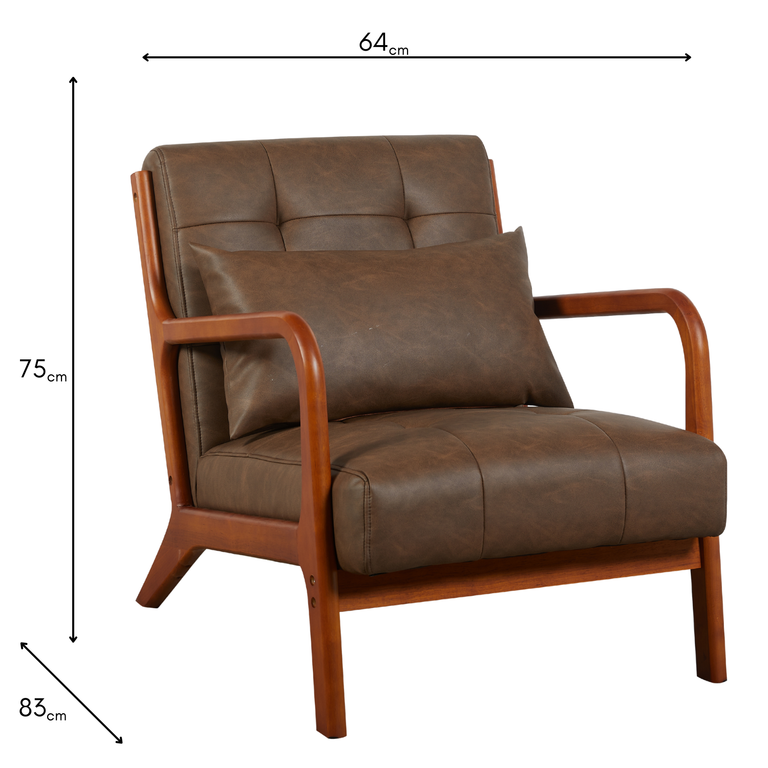 Juniper Accent Chair Brown - PU Leather Living Room Furniture