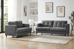 Stylish grey 2 seater small fabric couch for cozy living rooms
