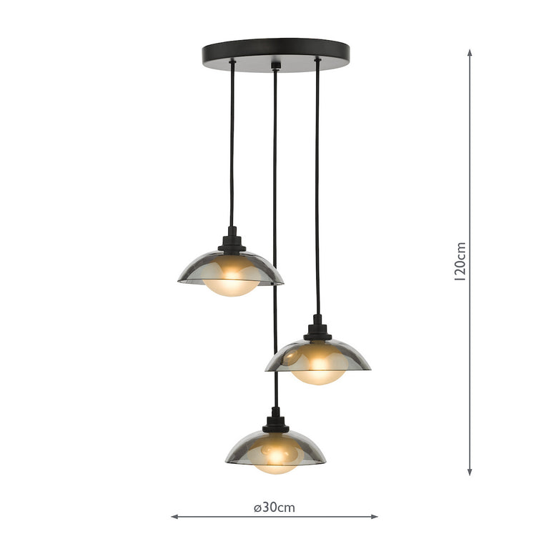 Kadience 3 Light Cluster Pendant Black  – Ceiling Lighting Collection