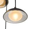 Kadience 3 Light Cluster Pendant Satin Black and Smoked Glass close view picture of the white globes inside the shades