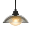 Kadience 3 Light Cluster Pendant Satin Black and Smoked Glass with a black braided cables