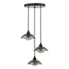 Kadience 3 Light Cluster Pendant Satin Black and Smoked Glass picture on the white background
