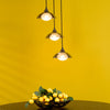 Kadience 3 Light Cluster Pendant Satin Black and Smoked Glass life style picture