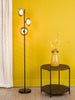 Kadience 3 Light Floor Lamp Satin Black and Smoked Glass perfect for modern interiors