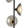 Kadience 3 Light Floor Lamp Satin Black and Smoked Glass close view picture of the smoked glass shades