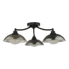 Kadience 3 Light Semi-Flush Satin Black and Smoked Glass picture on the white background