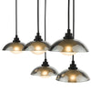 Kadience 6 Light Bar Pendant Satin Black and Smoked Glass top view picture of the shades