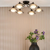 Kadience 6 Light Semi-Flush Satin Black and Smoked Glass life style picture