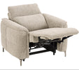 Kaedon natural electric recliner chair shown reclined from the side (4)