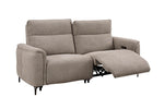 Kaedon 3 seater electric recliner sofa in mocha shown reclined (3)