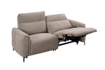 Kaedon 3 seater electric recliner sofa in mocha shown reclined (4)