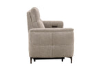 Kaedon 3 seater electric recliner sofa in mocha shown reclined (7)